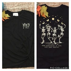 100% Natural Cotton Halloween Skeleton Top | S